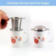ZENZENZE Tea Infuser, Perfect Single Cup Brew Strainer for Loose Leaf Teas, Stainless Steel with Lid as Drip Tray... N6