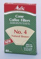 No. 4 Cone Natural Brown Paper Coffee Filter N4