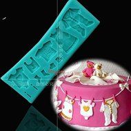 Anyana Baby Clothes Socks Shoes Silicone Mould Ornate Vintage fondant CAKE cupcake mold