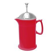 Chantal Ceramic French Press with Stainless Steel Plunger &amp; Lid, 28 oz., Red
