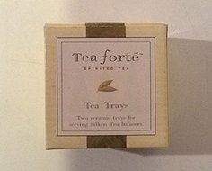 Tea Forte Ceramic Tea Trays for Silken Tea Infusers (Set of 2) N2