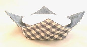 Microwave Bowl Cozy Denim/ Soldier Blue Gingham N4