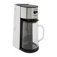80-Ounce Dishwasher-Safe, Iced Tea Maker with Glass Carafe and Removable Water Tank, Black and White