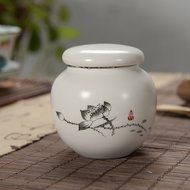 XDOBO China Ceramic High Capacity Square Tea Tin Seal Pot Tea Storage Canister (A) N5