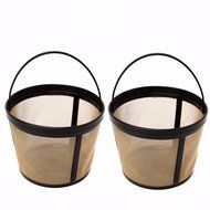 KINGSO Basket-Style Gold Permanent Coffee Filter for 10-12 Cups Pack of 2 N3