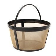 KINGSO Basket-Style Gold Permanent Coffee Filter for 10-12 Cups Pack of 2 N4