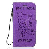 iPhone 7 Plus Case, iPhone 7 Plus Wallet Case,PHEZEN Cute Bear Don't Touch My Phone Design PU Leather Wallet Case... N104