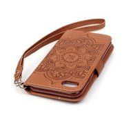 iPhone 7 Case, PHEZEN Dream Catcher Design Bling Diamond PU Leather Wallet Case [Magnetic Closure] [Credit Card... N22