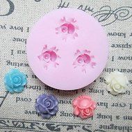 Y&XL&H Three Holes Small Rose Silicone Mold Fondant Molds Sugar Craft Tools Resin flowers Mould Molds For Cakes