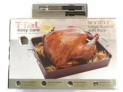 T-fal Turkey Roasting Pan With Rack Bundle with Rada Cutlery Carving Knife and Fork Gift Set. This Roaster Pan...
