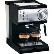 Hamilton Beach 15-Bar Italian Pump Espresso Maker, Black and Stainless N5