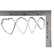 Sher FOUR-C 4pcs Stainless Steel Heart Peony Flower Biscuit Cake Cookie Cutters Baking Mould Cookie Fondant Decorating... N3