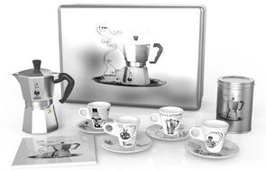 Bialetti 12 Piece Moka Express Espresso Maker Coffee Gift Set, Service for 4