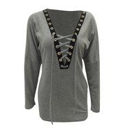 Women's Blouse,Laimeng Autumn Winter Open Collar Bandage Bat Sleeve Sweater Coat Blouse (XL, Wine Red) N6