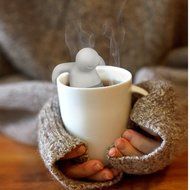A-forest 4 Pcs Tea Filters Design Mr Silicone Tea Infuser Leaf Herbal Tea Strainer Loose Tea N2