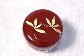 Echizen Urushi Lacquer Japanese Natsume Tea Ceremony Matcha Container Tea Caddy Gold Orchid Red N2