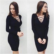 Mini Dress,Morecome Women Autumn Fashion V-Neck Bandage Mini Dress N17