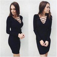 Mini Dress,Morecome Women Autumn Fashion V-Neck Bandage Mini Dress N18