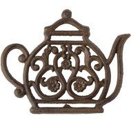 Cast Iron Trivet | Vintage Tea Pot | Decorative Cast Iron Trivet For Kitchen Or Dining Table | 7.7x6.3" | With... N3