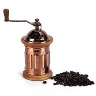 3E Home Manual Canister Stainless steel Burr Coffee Mill Grinder, Stainless Steel Top, and Antique Copper Body N6