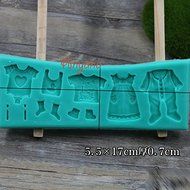 Anyana Baby Clothes Socks Shoes Silicone Mould Ornate Vintage fondant CAKE cupcake mold N2