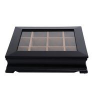 LARGE Chelmsford Tea Chest Cabinet/Tea Bag Storage Wood Box Accented with antique brass -Dimensions 3.5"H x 13.5... N3