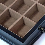 LARGE Chelmsford Tea Chest Cabinet/Tea Bag Storage Wood Box Accented with antique brass -Dimensions 3.5"H x 13.5... N4
