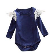 Jumpsuits,BeautyVan Toddler Baby Girl Solid Lace Long Sleeve Romper Jumpsuits Kid Clothes (12M, Navy) N12