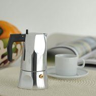 Alessi MT18/6 "Ossidiana" Stove Top Espresso 6 Cup Coffee Maker in Aluminium Casting Handle And Knob in Thermoplastic... N8
