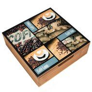 Decorative Bamboo Coffee & Tea Box with Glass Top | 30449 N2