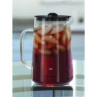 80-Ounce Dishwasher-Safe, Iced Tea Maker with Glass Carafe and Removable Water Tank, Black and White N2