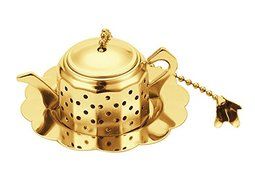 Paderno World Cuisine A4982413 Tea Infuser Teapot, Gold