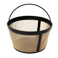KINGSO Basket-Style Gold Permanent Coffee Filter for 10-12 Cups Pack of 2 N5
