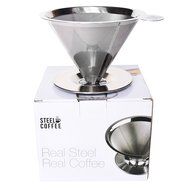 Premium Pour Over Coffee Dripper Professional Grade 304 Stainless Steel Drip Coffee Filter With Extra Large Handle... N4