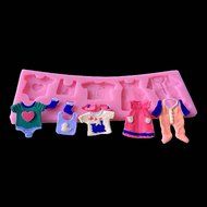 Huayang|Silicone Cute 3D Baby Clothes Fondant Mold Cake Chocolate Baking Tool Decoration N6