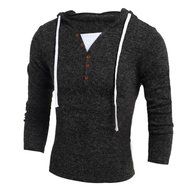 Men's Blouse,Laimeng Cotton Blend Autumn Winter Fashion Hooded Sweater Top Blouse (L, Wine Red) N6