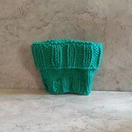 Cotton Knit Coffee Cup Sleeve Mod Green N3
