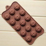 Sher 15 Hole Sunflower Shape Cake Ice Jelly Chocolate Molds,Silicone 22¡Á10.5¡Á1.5 CM(8.7¡Á4.1¡Á0.6 INCH) N2