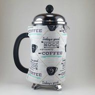 French Press Cozy Cover, Cafetiere Cosy, 8 cup, Insulated, Coffee Themed
