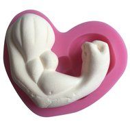 FLY Strong Arm Muscles Shape Silicone Cake Mold Fondant Lace Tools Bakeware,Pink N2
