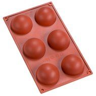 Sorbus 6 Cavity Silicone Half Sphere Mold Pan, Brown N2