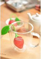 Red Cute Teapot Teacup Strawberry Design Silicone Tea Strainer Infuser Filter Bag Teabag Food Safety Silicone... N6