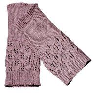 Hollow Out Leaves Knitted Gloves,Morecome Fashion Women Girl Knitted Gloves (Purple) N12