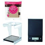 Hario V60 Set - Scale, Stand & 100 Paper Filters - All 3 Together N3