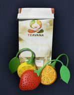 Tea Infuser Set of 3 Cute Silicone Tea Strainers by Simple To Brew, Strawberry Lemon and Orange Tea Infusers for... N5