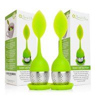 Loose Leaf Herbal Tea Infuser, Strainer Scoop 2-pack, multipack, gourmet gift set - 2 Green N2