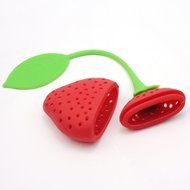 Refaxi®2pcs Cute Strawberry Silicone Loose Tea Leaf Strainer Herbal Spice Filter Red N3