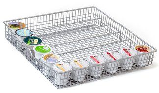 Coffee Pod Holder,36 K Cup Holder Rack Storage for Keurig Coffee Pod Chrome Drawer Organizer & Mat N5