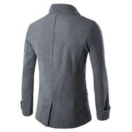 Men's Blouse,Laimeng Cotton Blend Autumn Winter Double Row Button Collar Woolen Coat Sweater Top Blouse (XXL,... N4