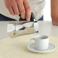 Alessi MT18/6 "Ossidiana" Stove Top Espresso 6 Cup Coffee Maker in Aluminium Casting Handle And Knob in Thermoplastic... N12